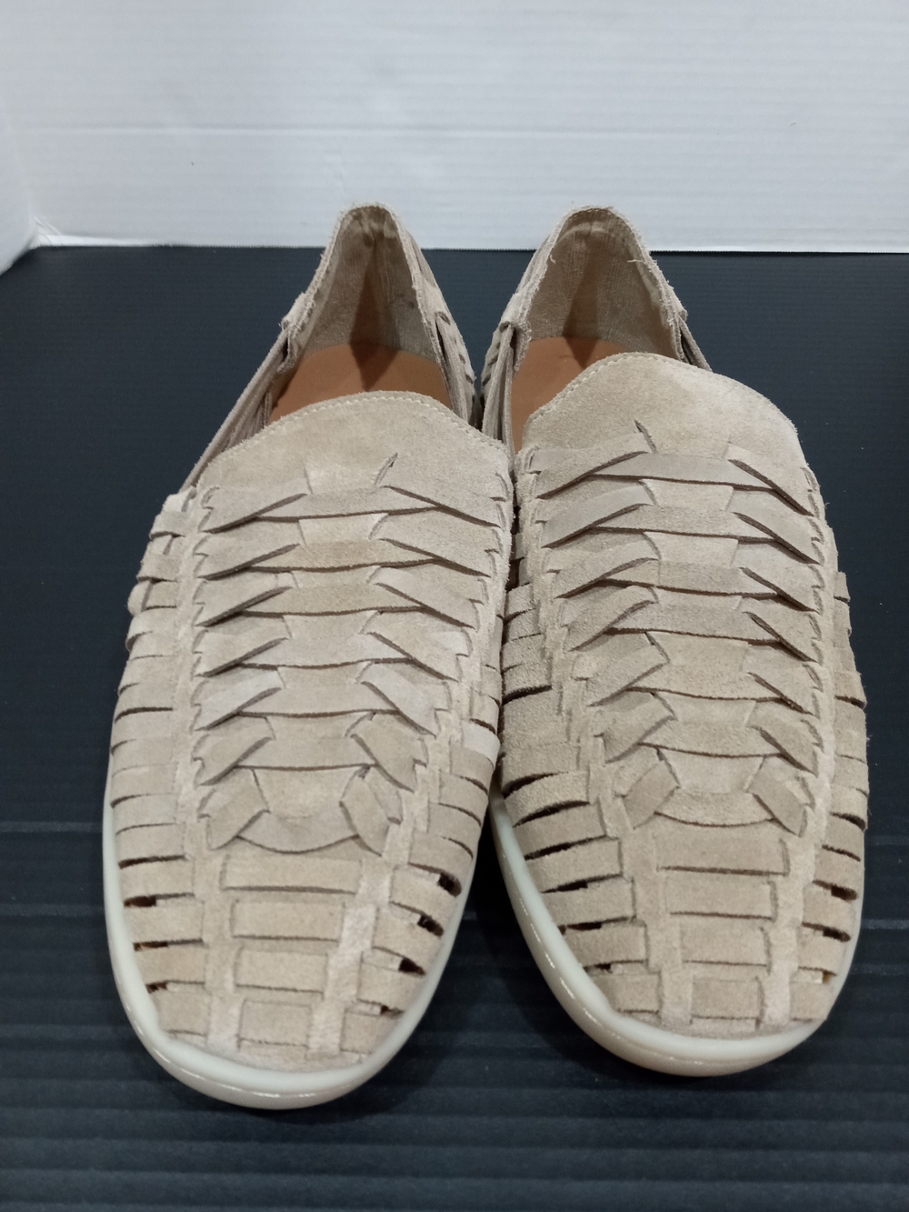 Aldo Light Taupe Suede Woven Slip-On Loafers
